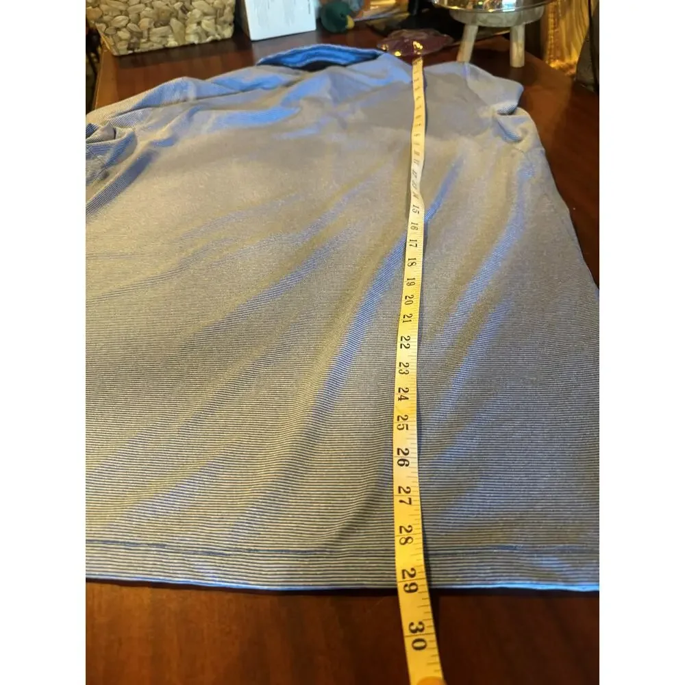 Nike Golf Dri-FIT Polo Shirt Men’s Large Blue Striped Langdon Farms Golf Club